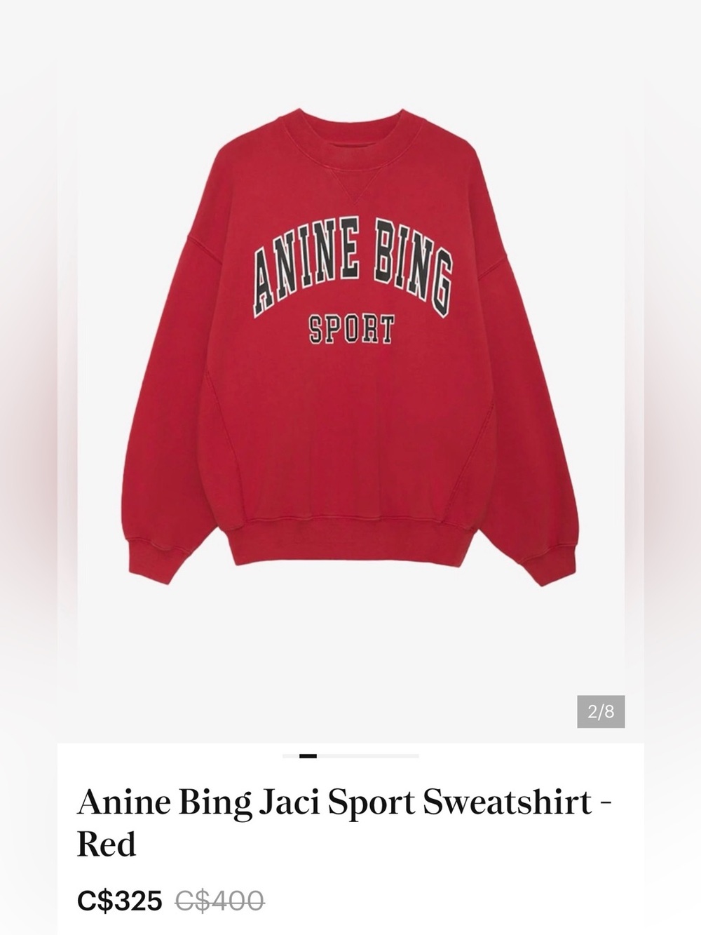 Anine Bing Jaci 'ANINE BING SPORT' Pullover Crewneck Sweatshirt - Picture 10 of 10